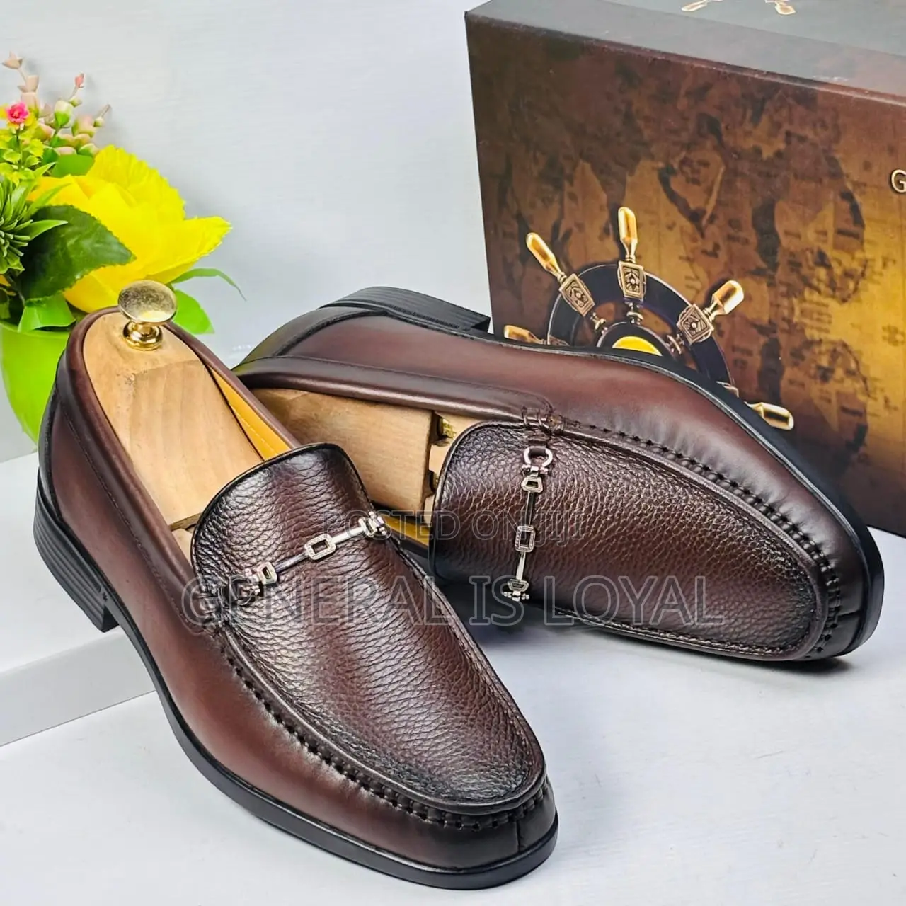 Golden Coxes Men Brown Leather Loafers Shoe