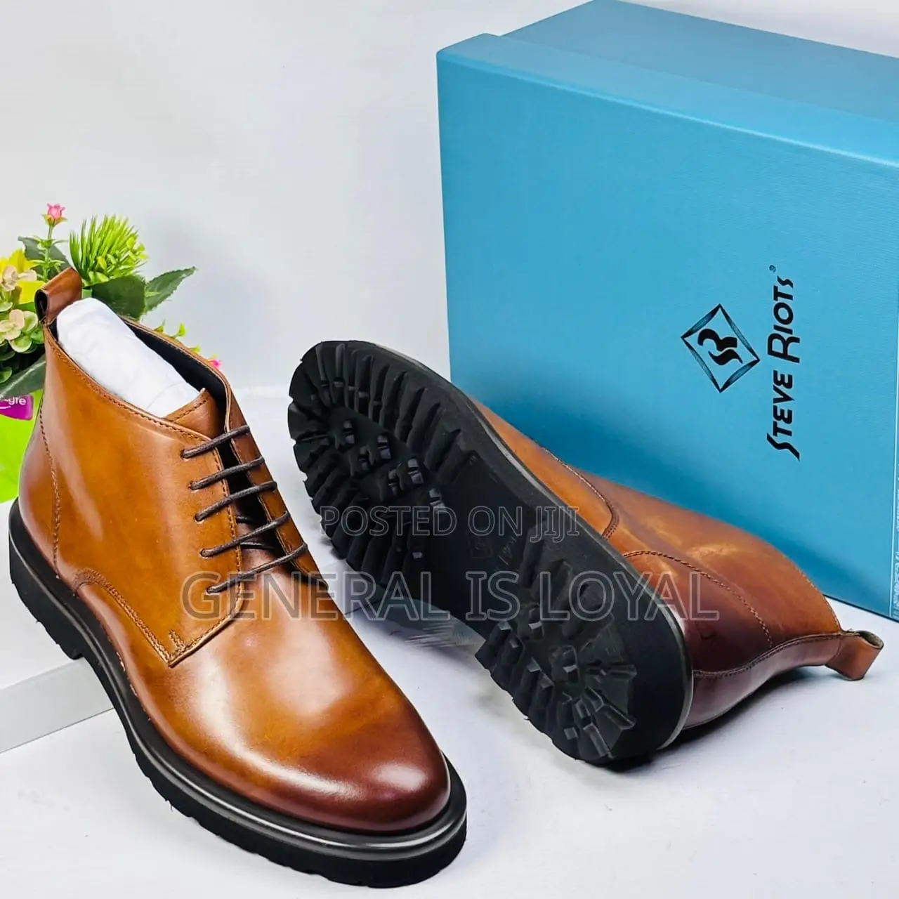 Steve Riot Men Leather Brown Boot
