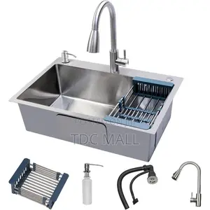 Executive Stainless Steel Sink With Basket,Soap Dish Waste Drainage