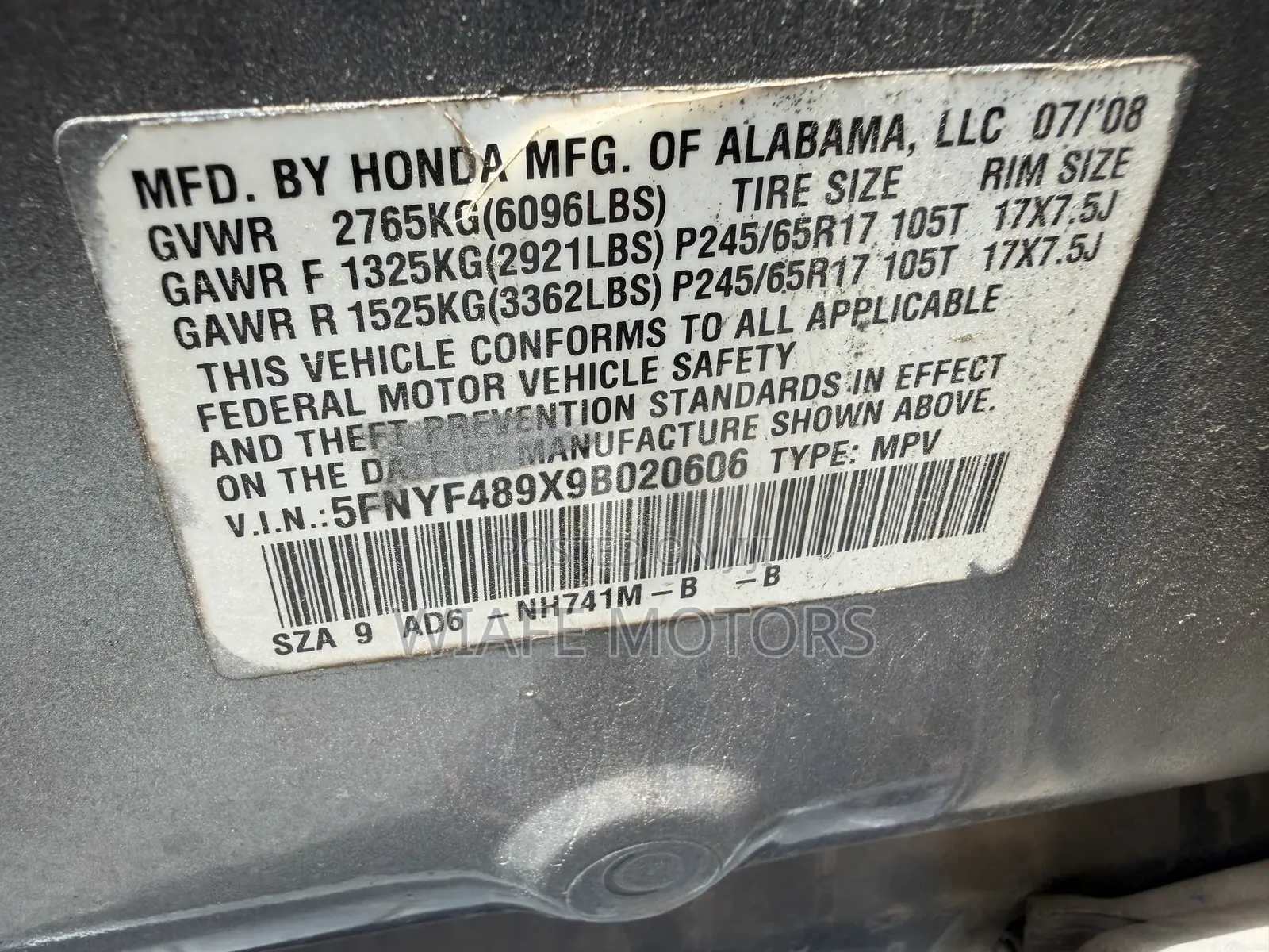 Honda Pilot Touring 4dr SUV 4WD (3.5L 6cyl 5A) 2009 Silver