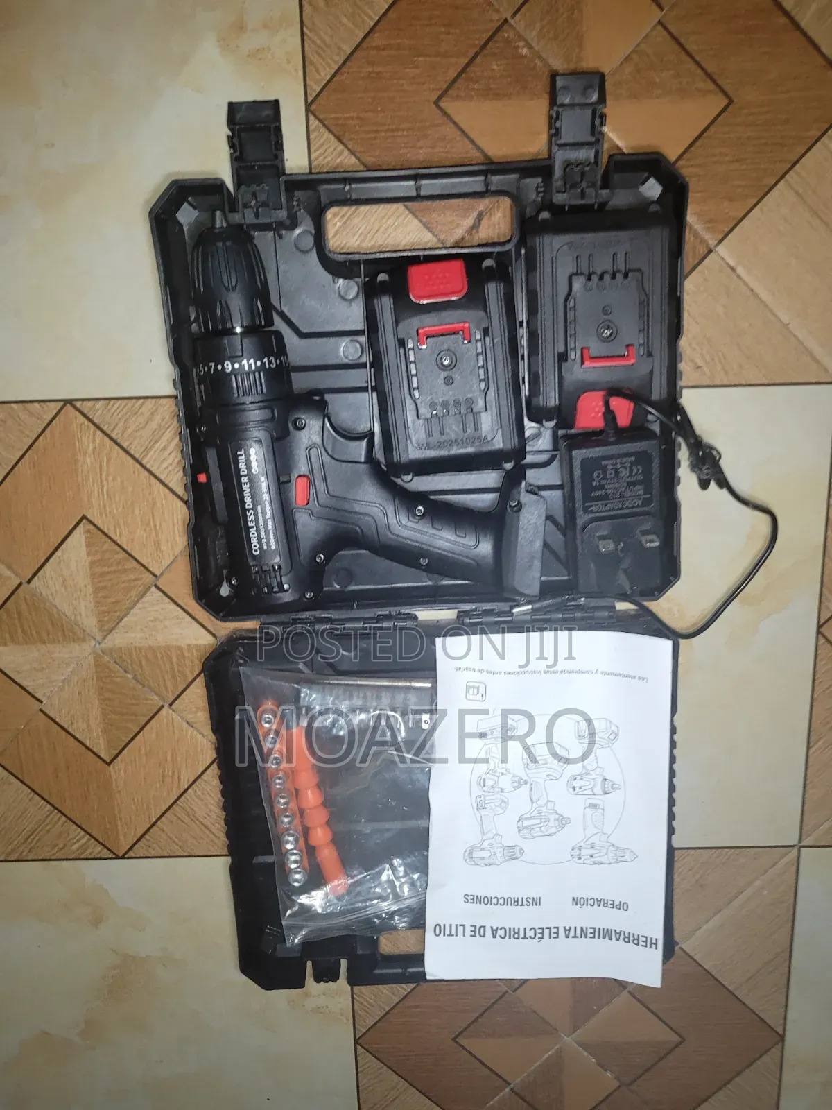 Cordless Driver Drill Full Set, With 2 48vf Li-Ion Battery