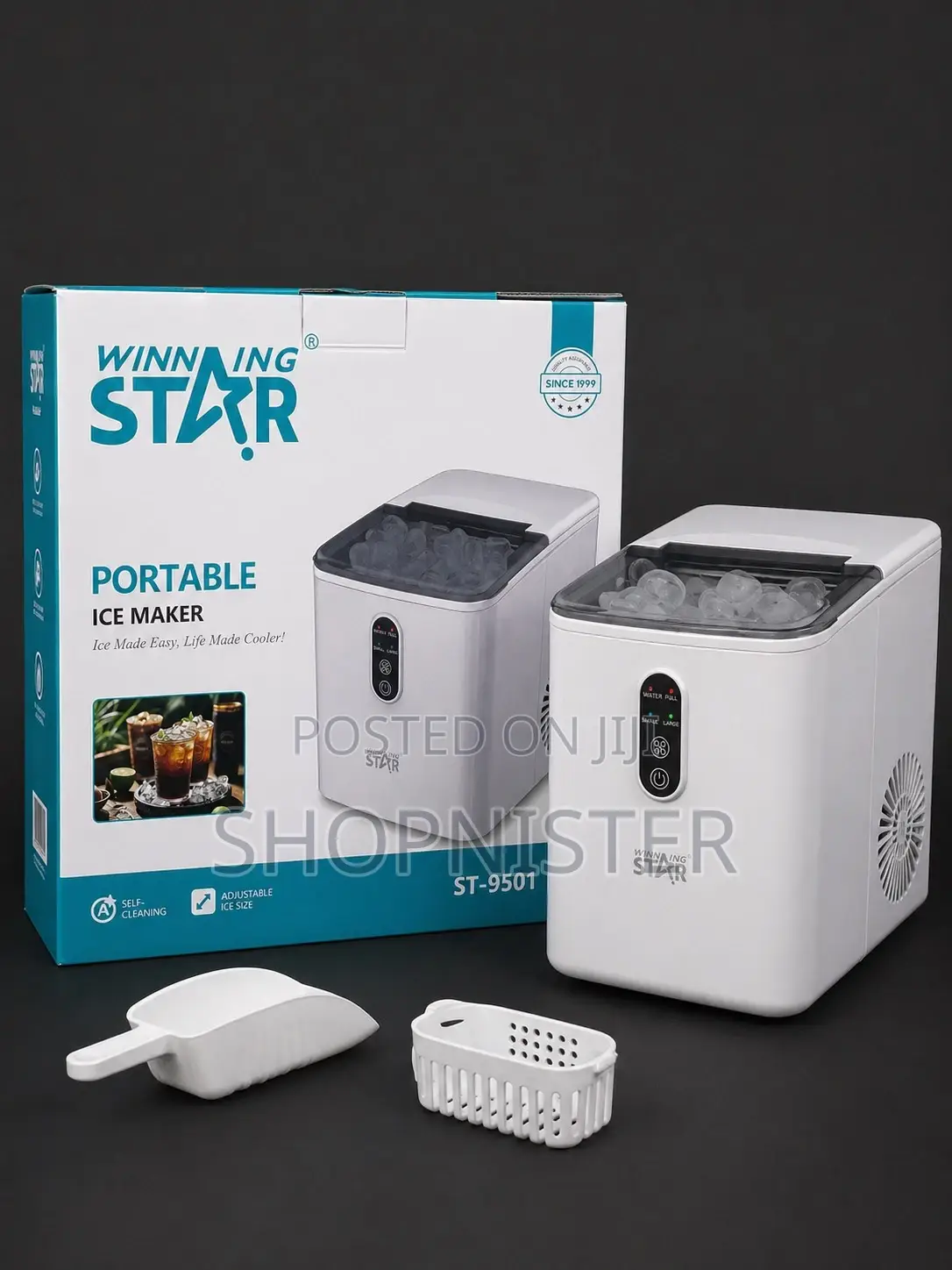 Winning Star Portable Ice Maker 1.2l– Fast Ice Production