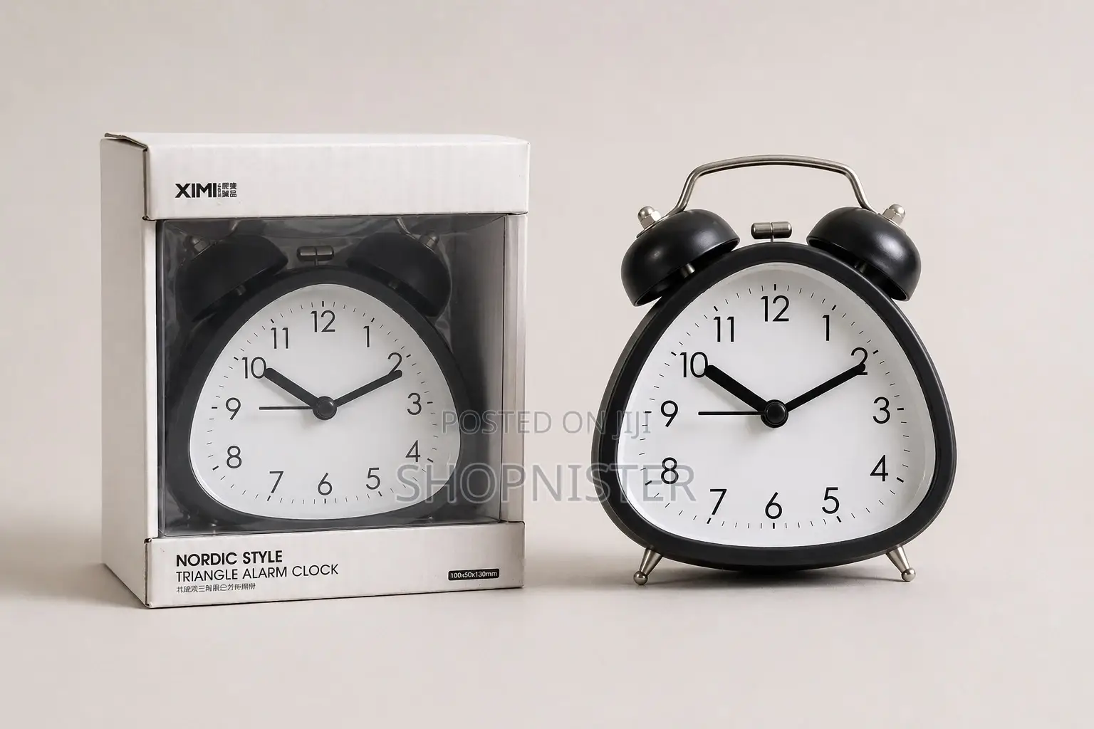 Nordic Style Triangle Alarm Clock With Box