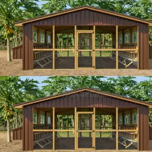 Large Wooden Chicken Coop With Secure Run – Weather-resistant Poultry.
