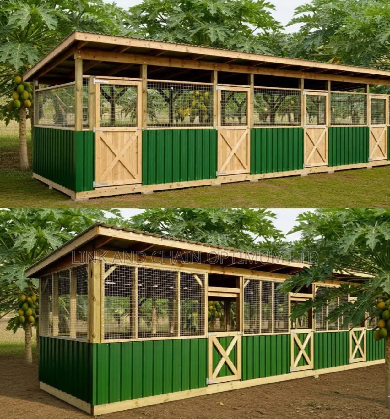 Large Wooden Chicken Coop With Secure Run – Weather-resistant Poultry.