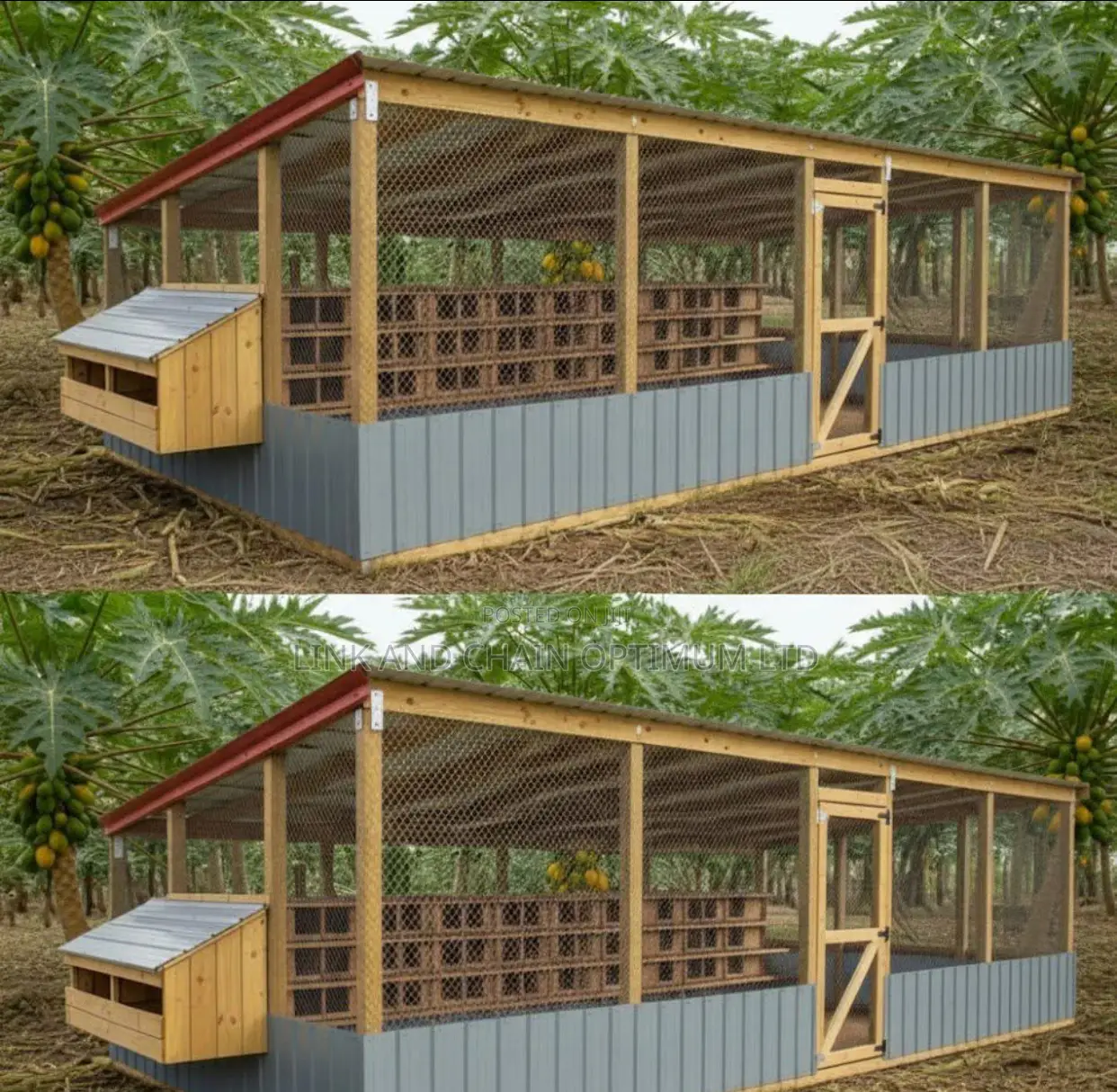 Large Wooden Chicken Coop With Secure Run – Weather-resistant Poultry.