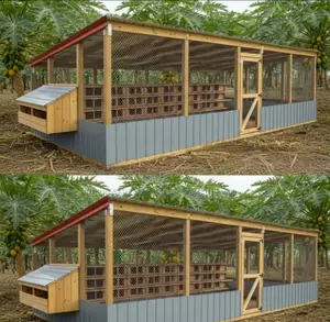 Large Wooden Chicken Coop With Secure Run – Weather-resistant Poultry.