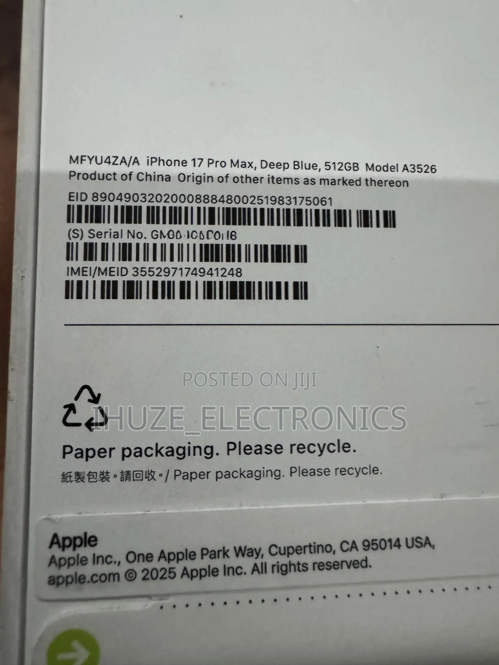 New Apple iPhone 17 Pro Max 512 GB Blue