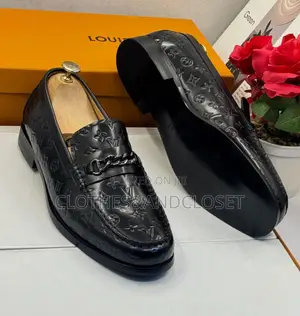 Louis Vuitton Major Loafers in Black Monogram Embossed Leather