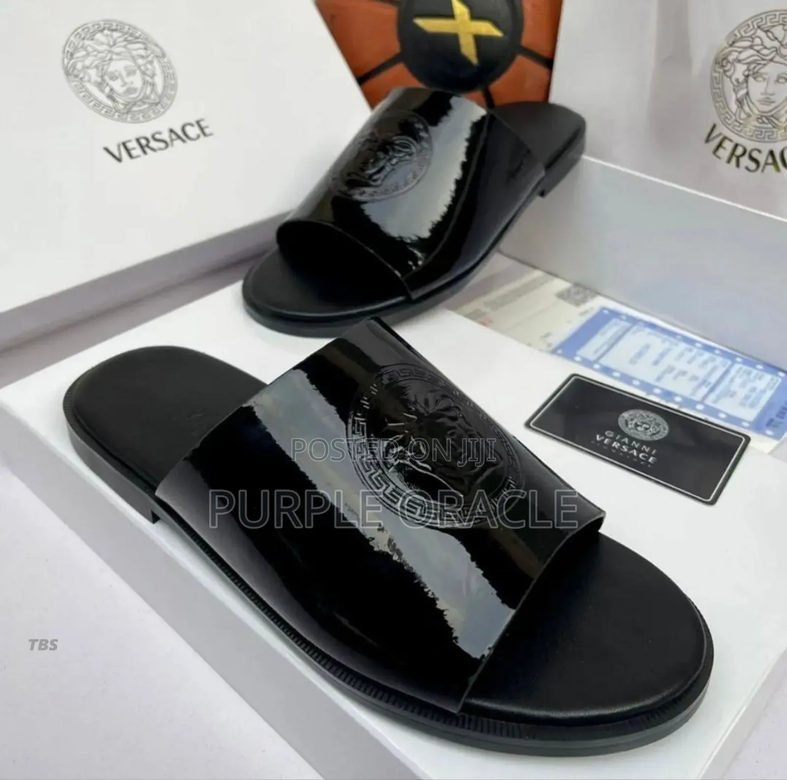 Versace Leather Slide for Men.
