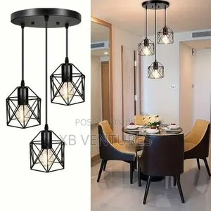 3 Head, Adjustable Pendant, Recessed Lighting+Metal Cage Base
