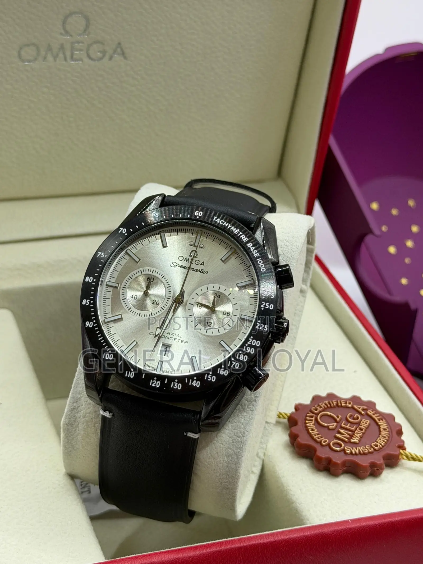 Omega Speedmaster Co-Axial Black Leather Chronometer Swiss