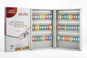 Defelom Aluminum Key Box – 48 Key Capacity, Secure Lock Cabinet
