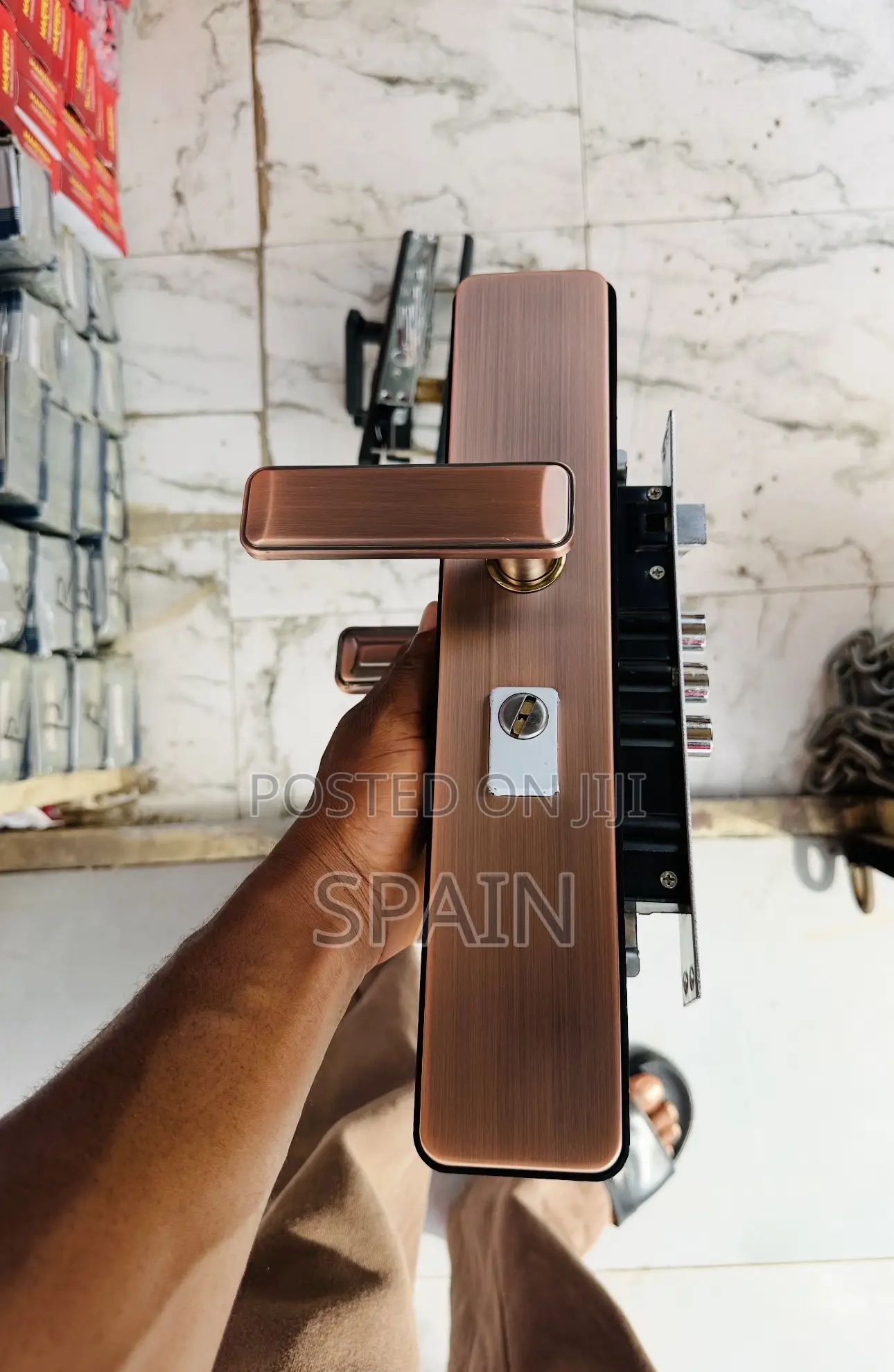 China Lock Black With Hinges (China Locks) Security Door Lock
