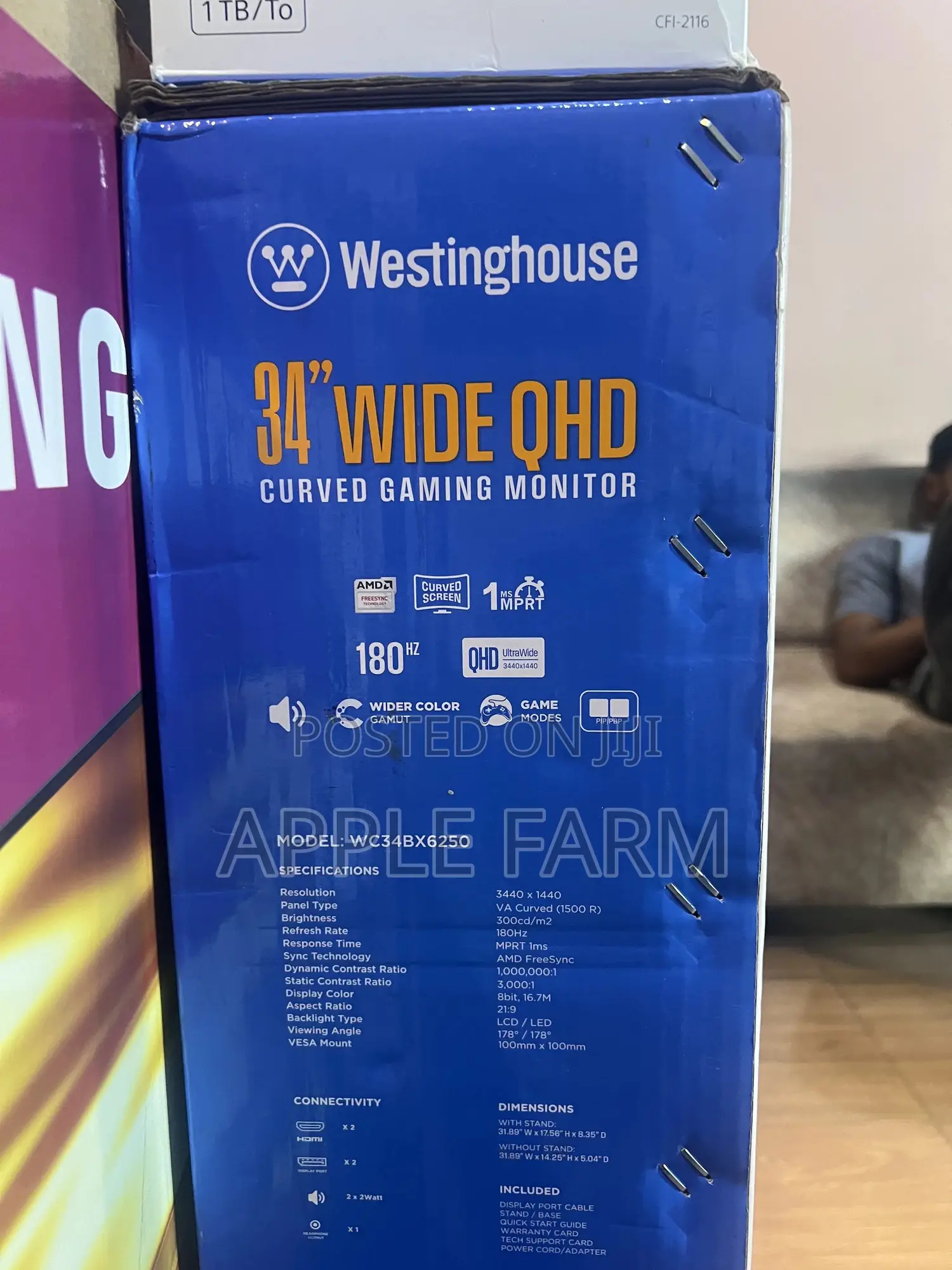 Westinghouse 34" Wide Ohd Curved Gaming Monitor