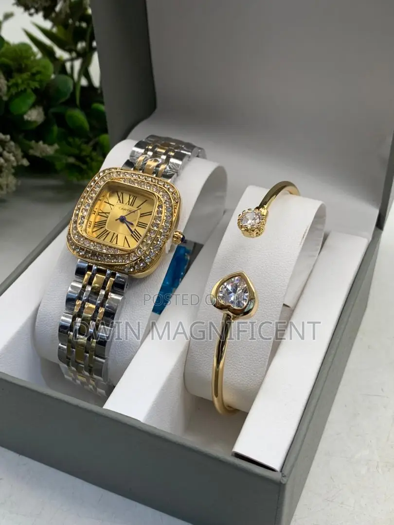 Ladies Silver and Gold Watch With Bracelet