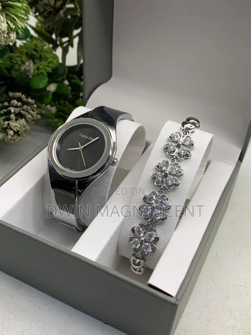Ladies Silver and Gold Watch With Bracelet