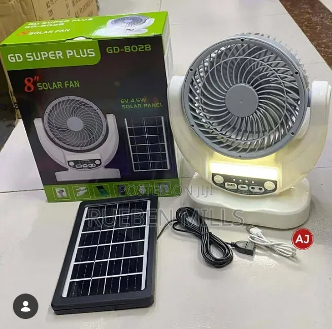 Gd-8028 Gd Super Plus Table/Desk Electric and Solar Chargeable Fan