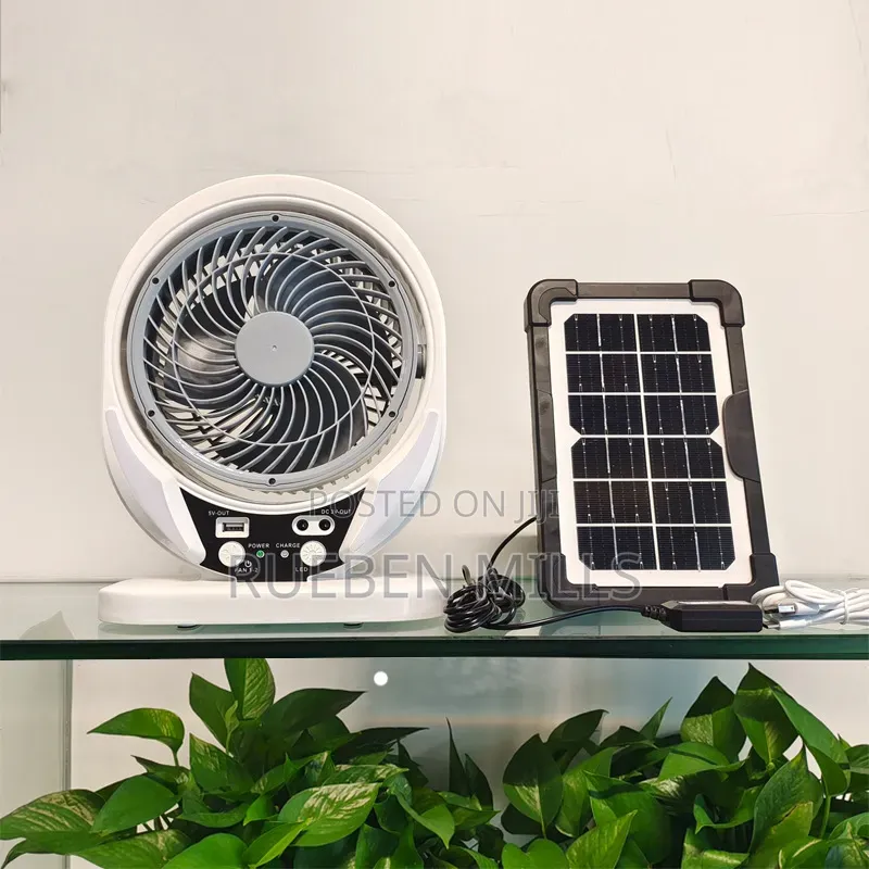 5v Usb Output Solar And Electric Chargeable Mini Desk Fan For Home