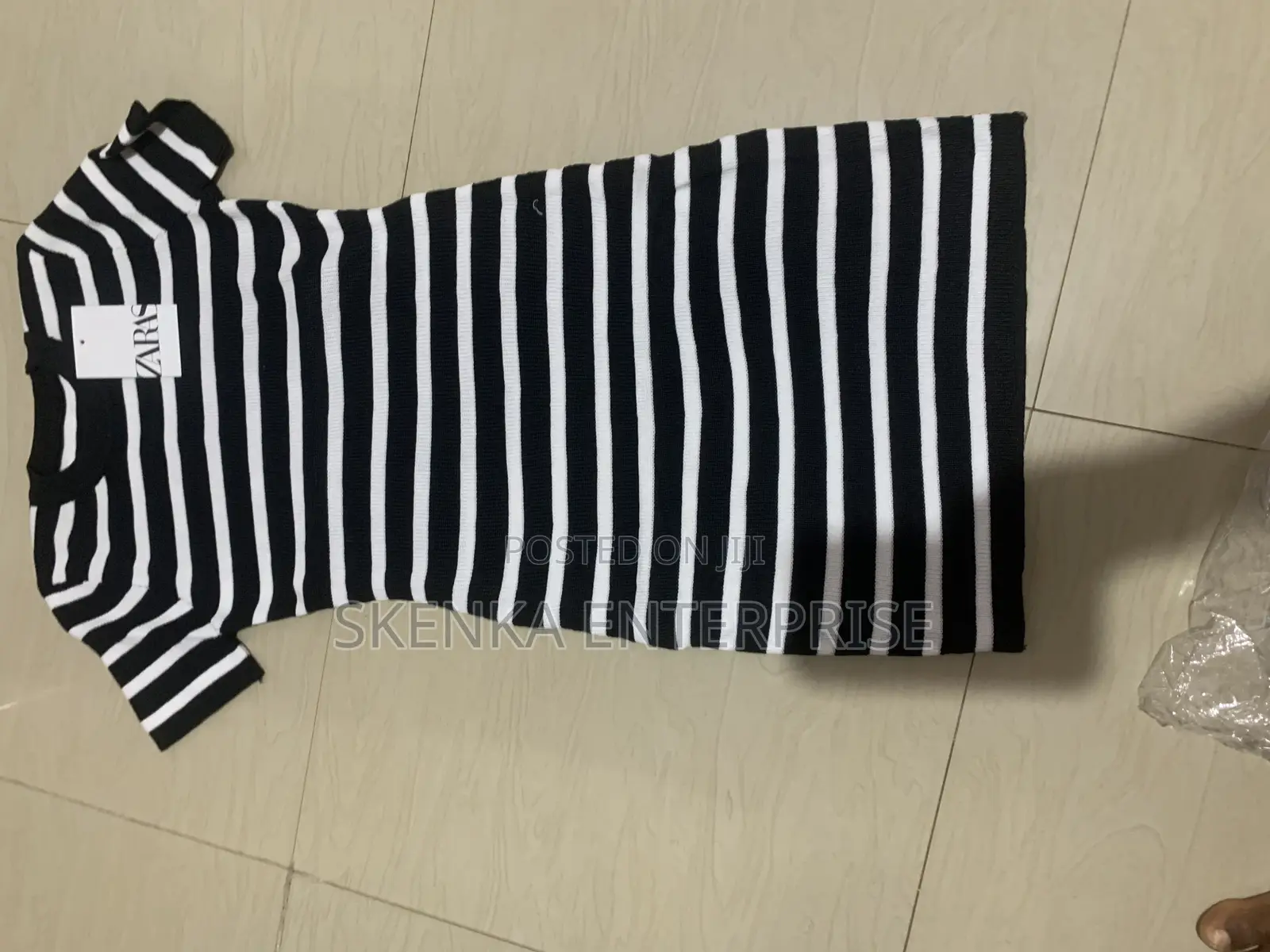 Zara Navy Stripped Bodycon Dress Band New With Tag