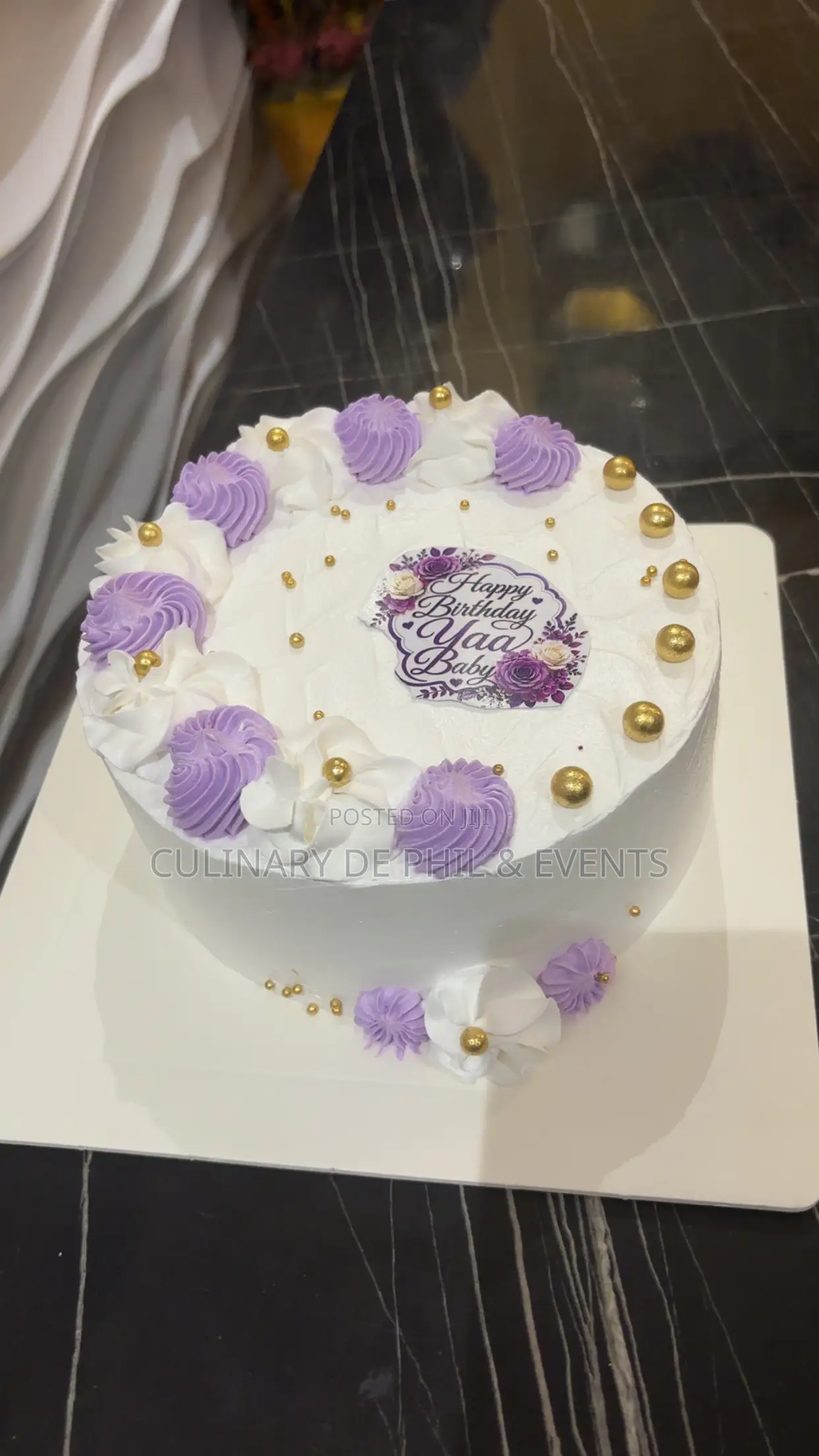 Purple and White Cake