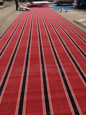 Striped Wine Woolen Carpet