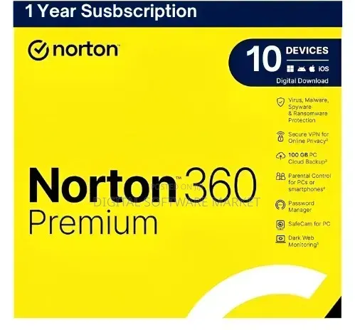 Norton 360 Premium | Advanced 10 Devices | 1 Year Mac or Windows