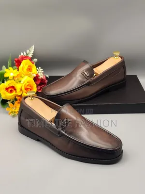 Coffee Brown Men's Leather Lacoste Penny Loafers