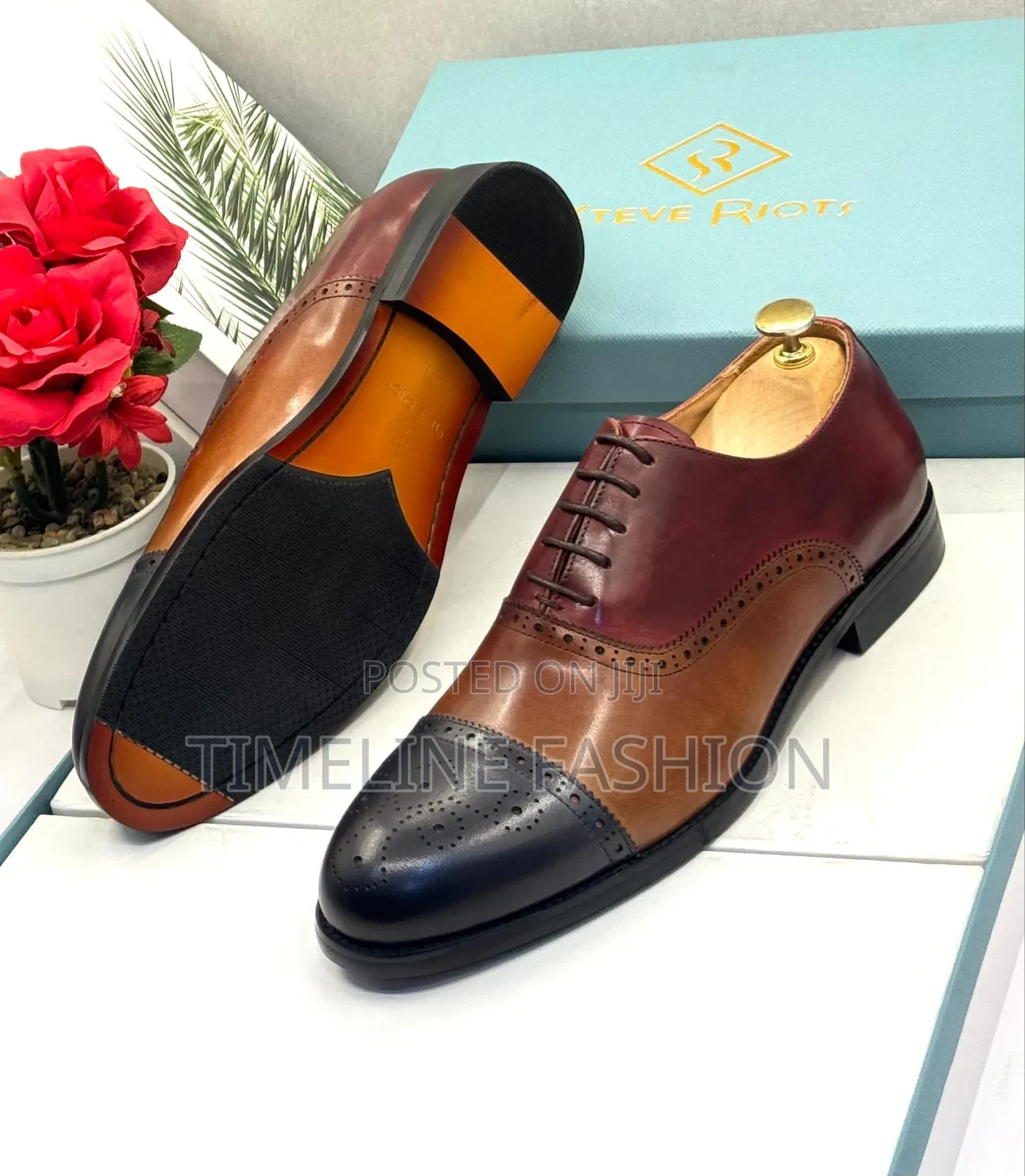 Steve Riot Multi Coloured Brogues Leather Lace Up Shoes