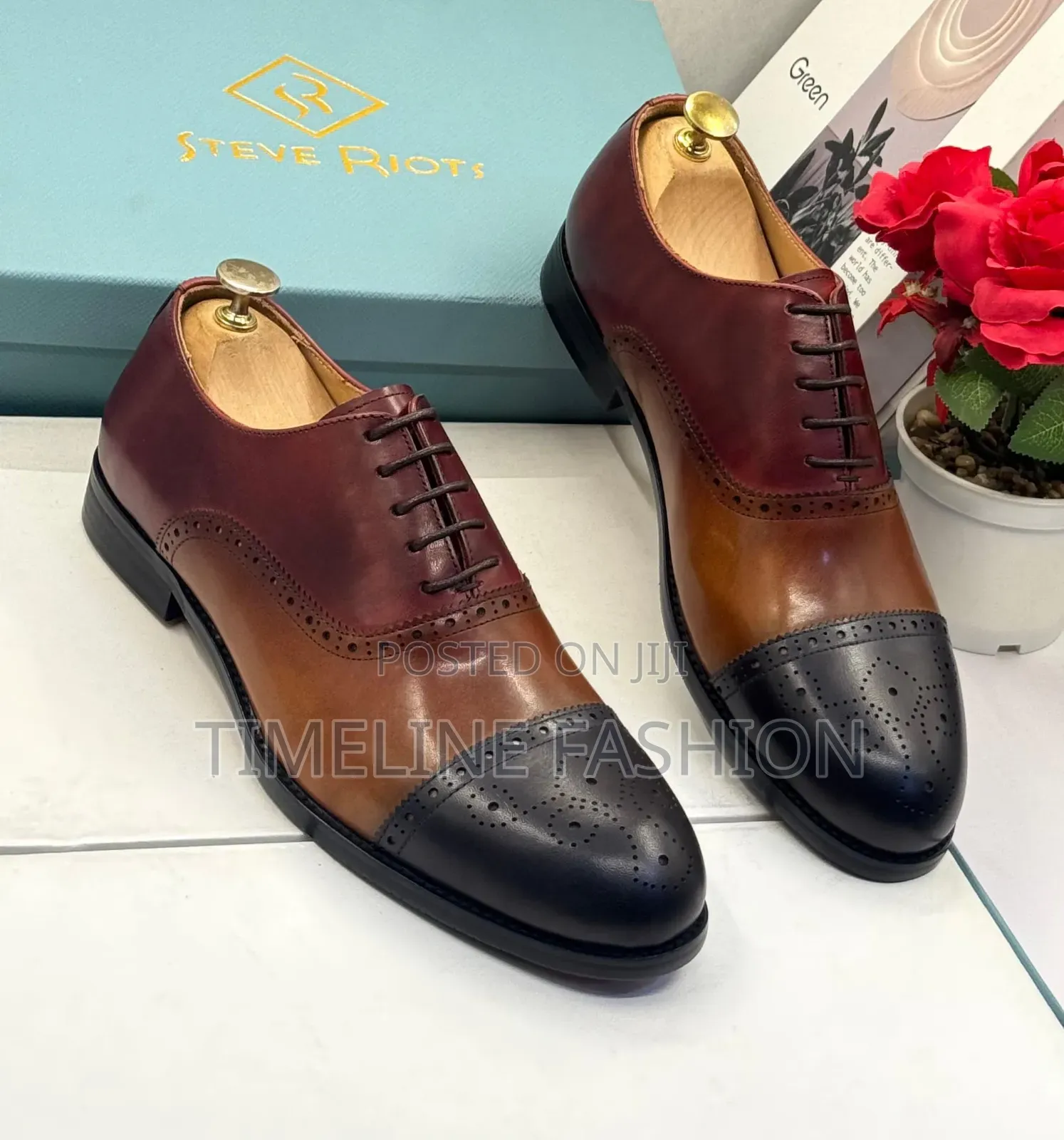 Steve Riot Multi Coloured Brogues Leather Lace Up Shoes
