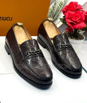 Louis Vuitton Executive Men's Coffee Brown Leather Shoes