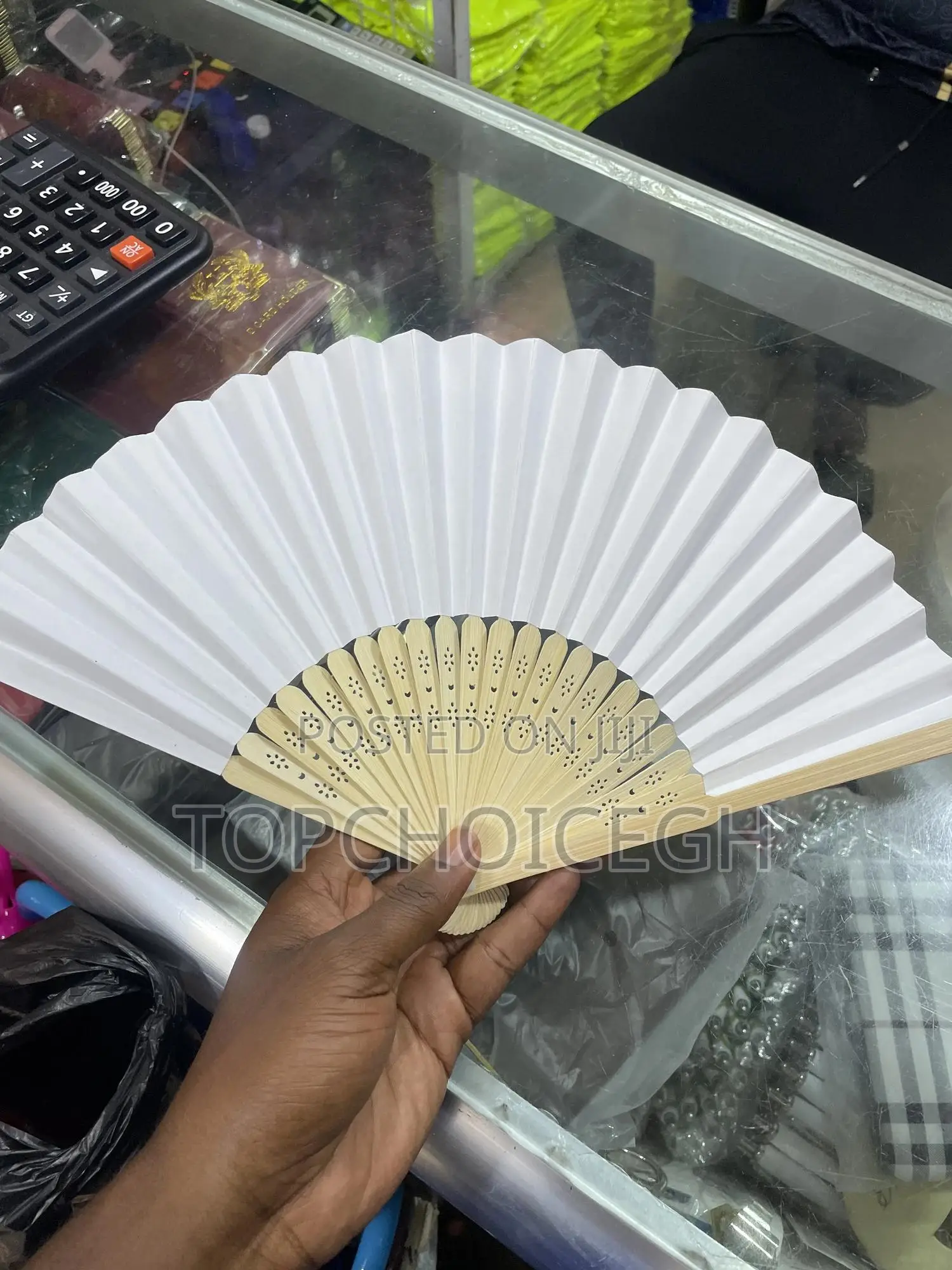 Stylish Bamboo Style Hand Fan for Church, Weddings, and Summer Heat