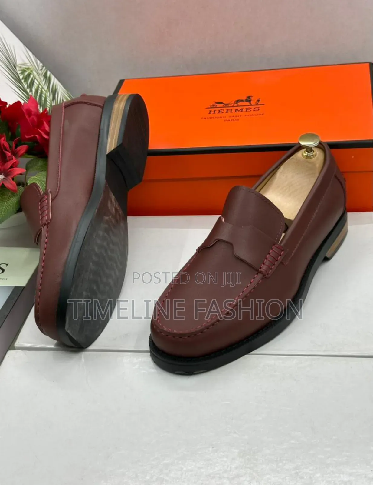 Genuine Leather Men's Hermes Leather Shoes