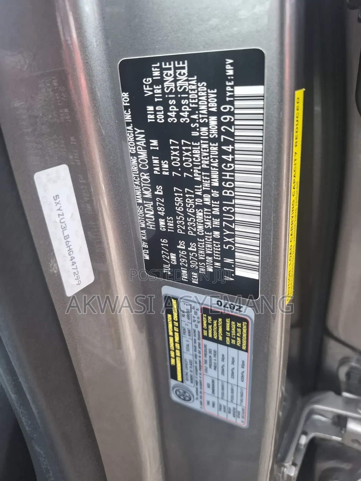 Hyundai Santa Fe SE Ultimate AWD 2017 Gray