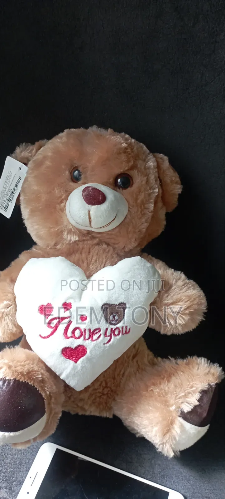 A Brown Fluffy Teddy Bear With "I Love You" Inscribed. Size:30×24cm