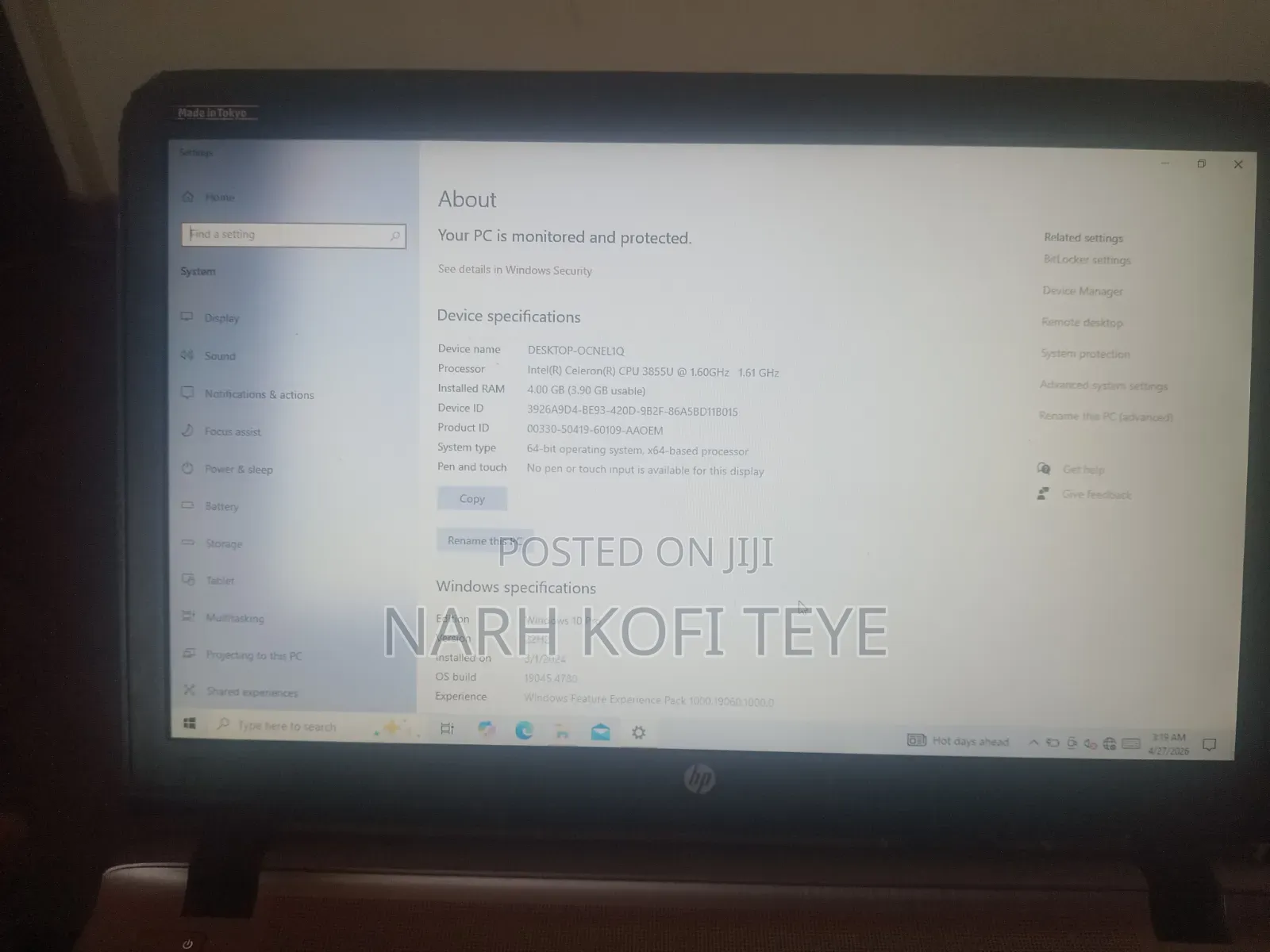 Laptop HP ProBook 430 4GB Intel HDD 500GB