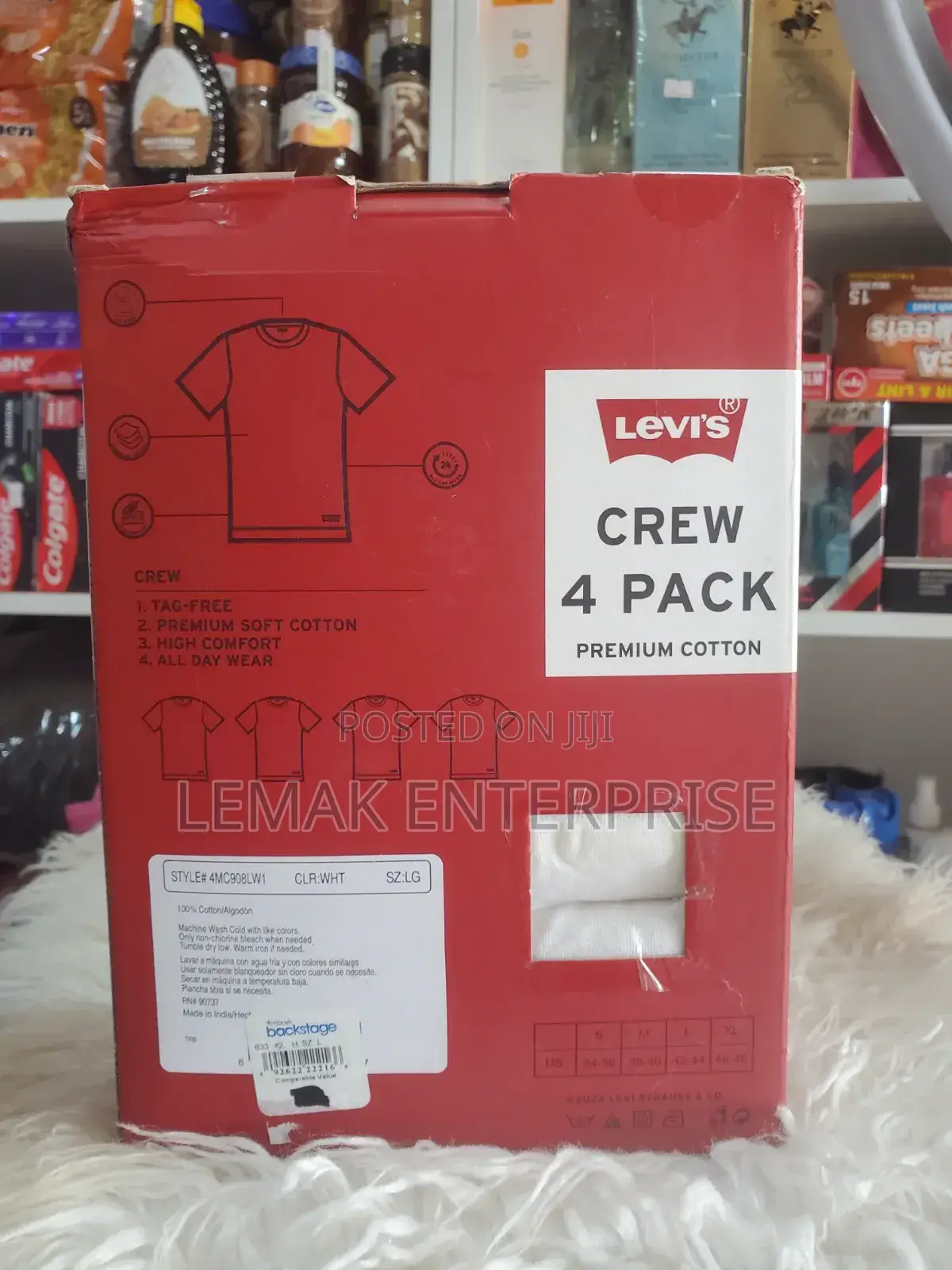 Men Crew T Shirt/ Levi's Crew Shirt 4 Pack Size Large