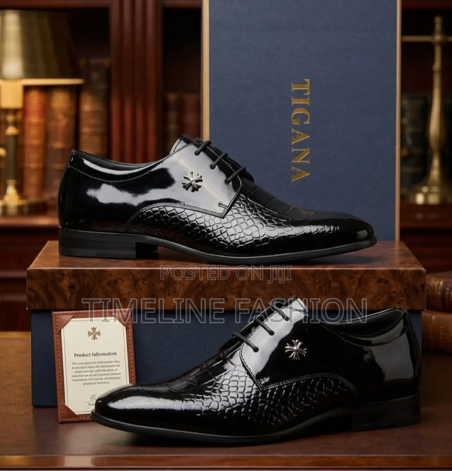 Quality Tigana Men's Formal Dressing Mirror Leather Shoes