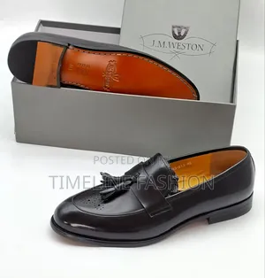 J M Weston Designer Ring My Bell Men's Black Leather Shoes