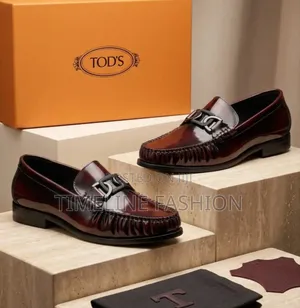 Tods Wine Colour Men's Stylish Leather Shoes