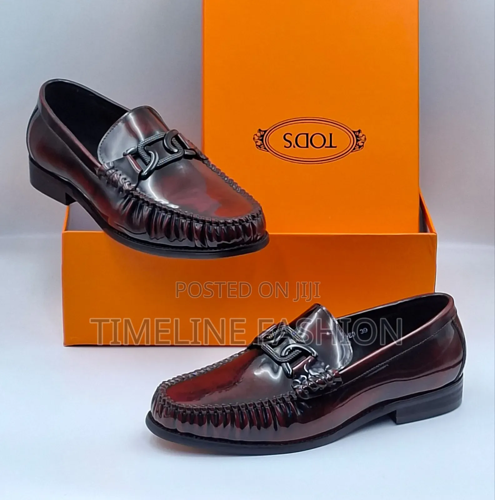 Tods Wine Colour Men's Stylish Leather Shoes