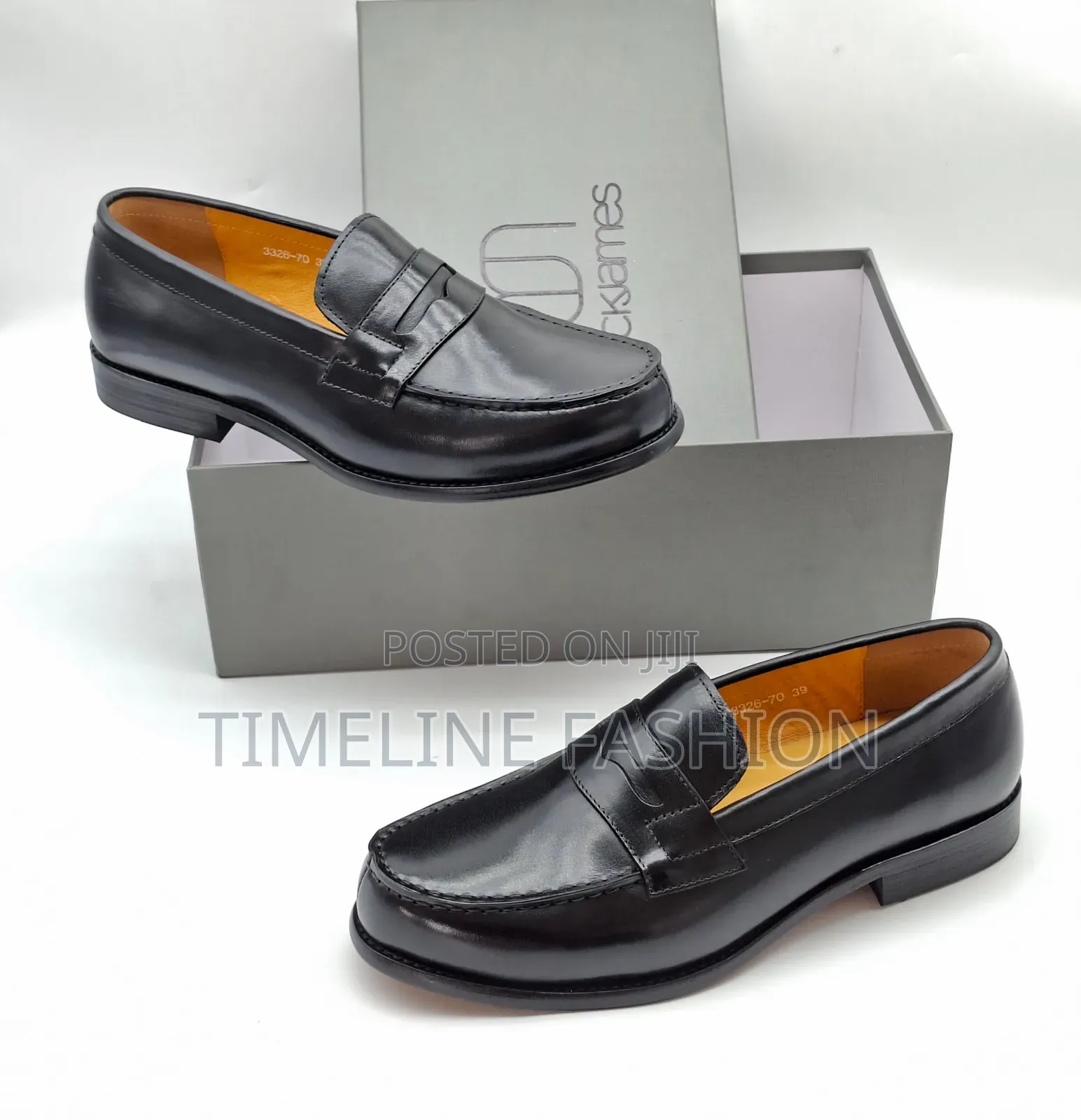 Genuine Leather Mack James Black Leather Men's Shoes