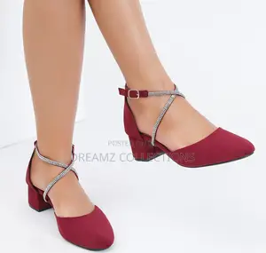 Rhinestone Strap Block-Heel Shoe