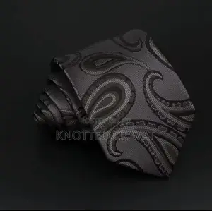 Dark Gray Paisley Flying Tie