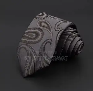 Dark Gray Paisley Flying Tie