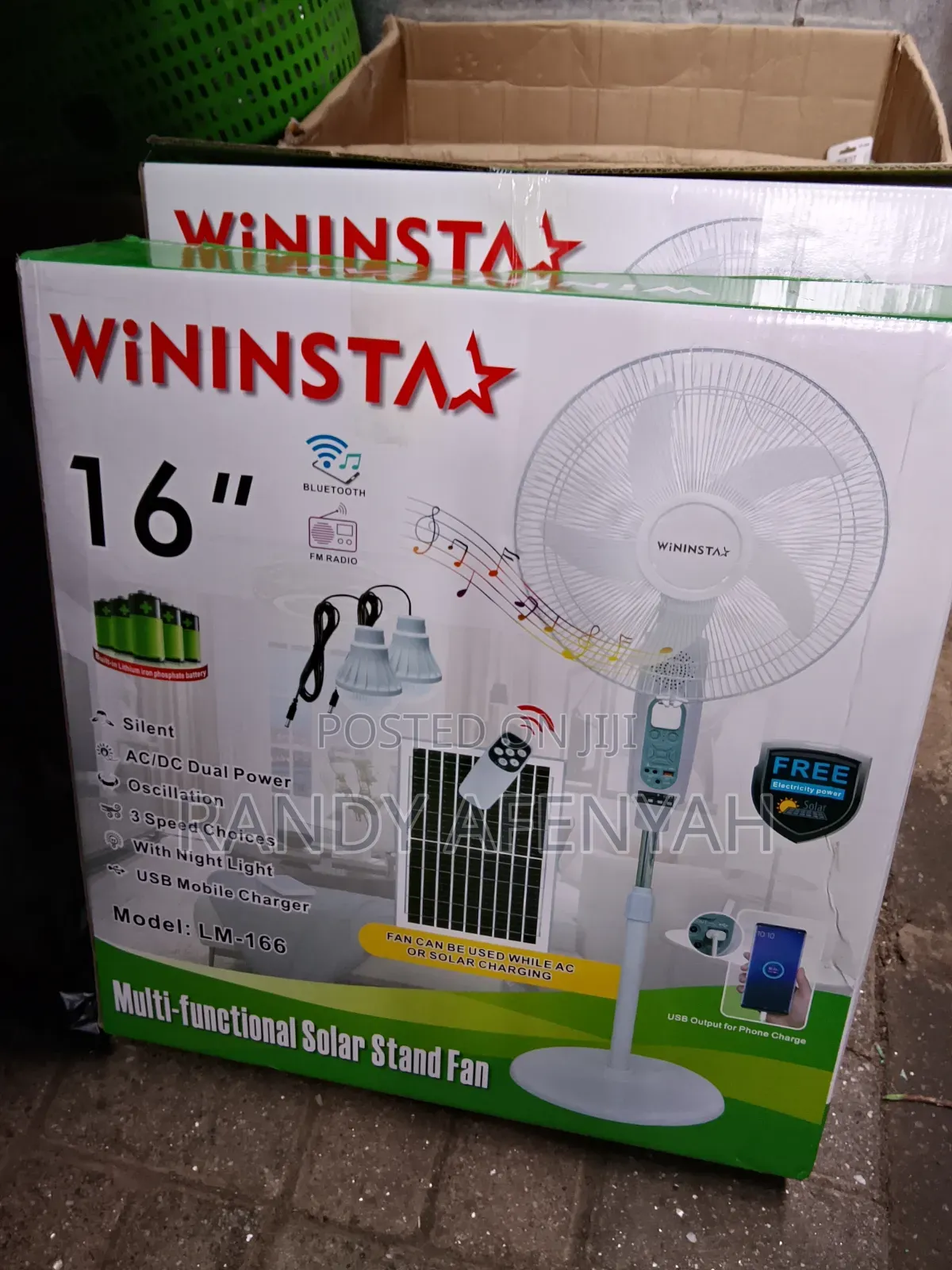 Solar Rechargeable Stand Fan