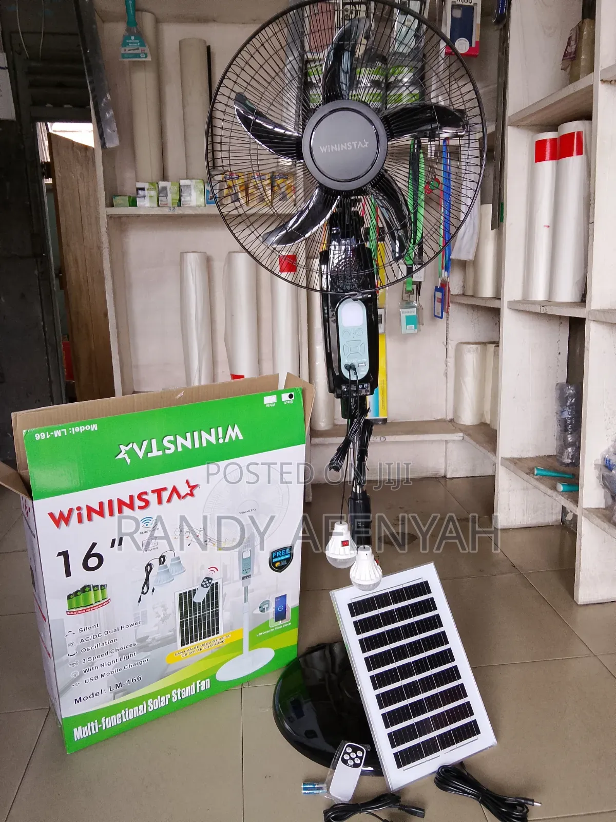 Solar Rechargeable Stand Fan