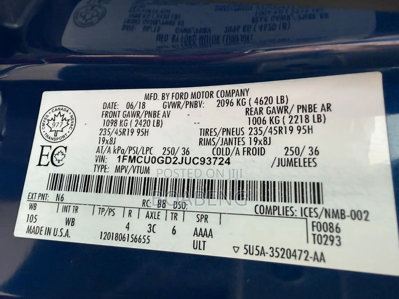 Ford Escape 2018 Blue