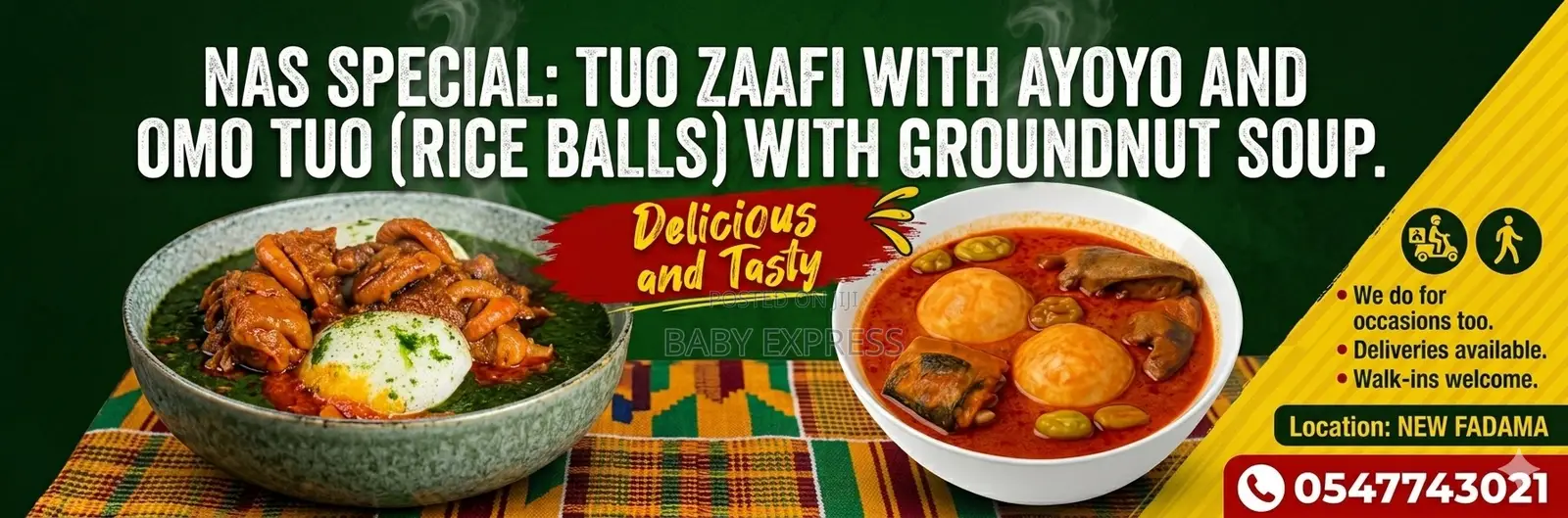 Authentic Tuo Zaafi Omo Tuo – Freshly Made Hot Delivery.