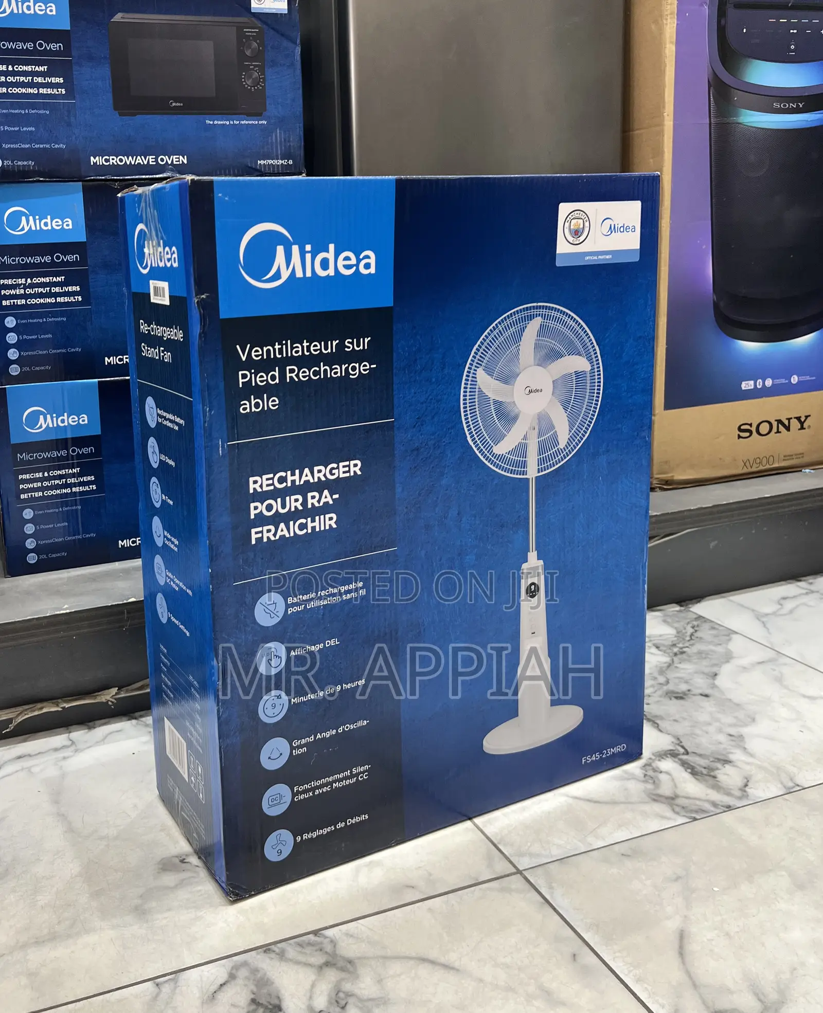 Order Durable Midea 18” Rechargeable Standing Fan 
